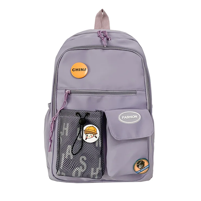 

College Ladies Backpack Waterproof Female Fashion School Bag Laptop Student Girl Backpack Nylon Men Women Net Bag Book Male 2023
