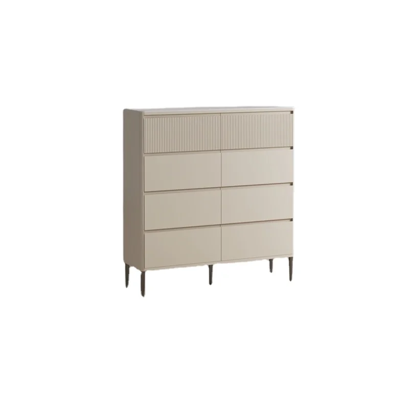 

ZF Ultra-Thin Chest of Drawers Solid Wood Cream Drawer Storage Extremely Narrow Master Bedroom Tailstock TV Cabinet Storage