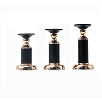 pillar candle holders black gold hurricane candle stand gift for candlelight dinner wedding anniversary party table centerpieces