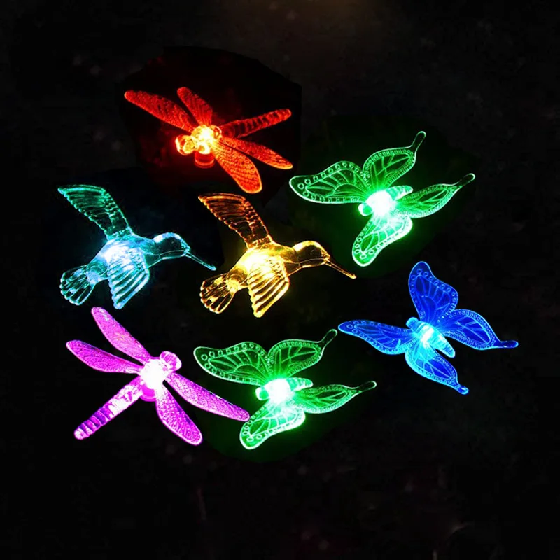 

Led Solar Lamp Outdoor Bird Butterfly Dragonfly Lights Stake Lights Color Changing Lights Solar Led Lights for Outdoor Garden