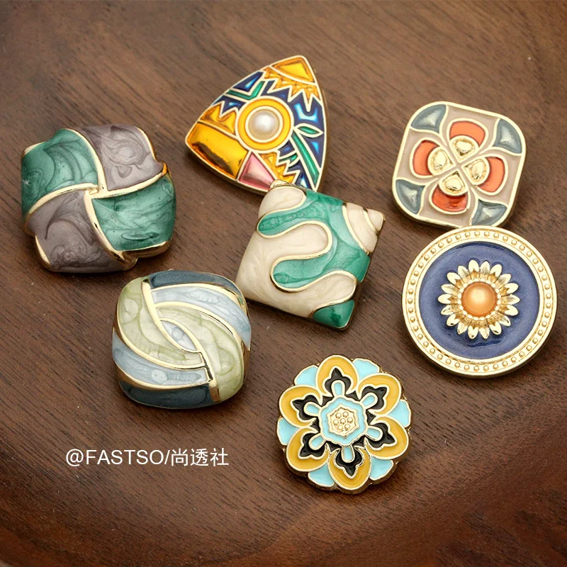 6 шт металлические декоративные кнопки в стиле ретро для одежды женский свитер