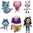 Новинка, кукольный домик Gabby, плюшевая игрушка, меркэт, Мультяшные мягкие игрушки, улыбающийся Кот, автомобиль, кот, обнимающий Габи, куклы для девочек, подарки на день рождения для детей