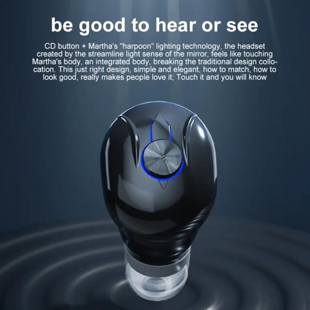 

Mini Invisible Headset Call Dial Smart One-key Control Headphone 50mah Wireless Earphone In-ear Design Voice Prompt