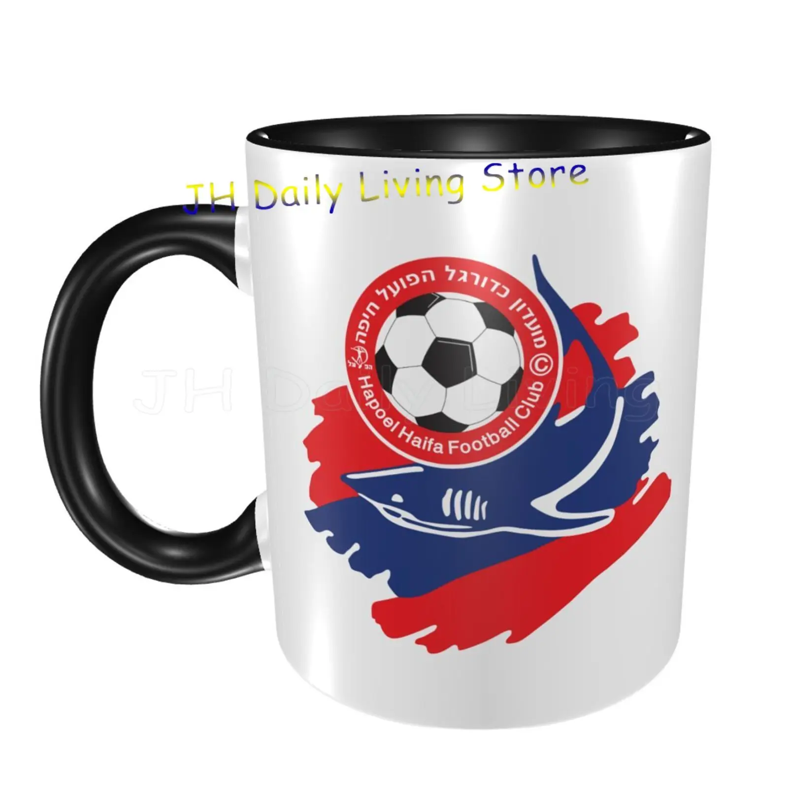 

DIY Israel Hapoel Haifa FC Logo Coffee Mug 11oz Fun Ceramic Coffee Tea Cocoa Cup Handle Tea Cup Drink Cup