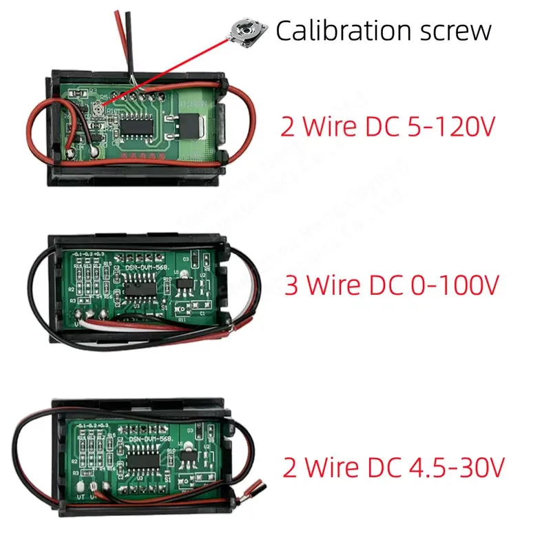 Цифровой вольтметр HXY 3.5-30V красный/синий/зеленый 12V 24V