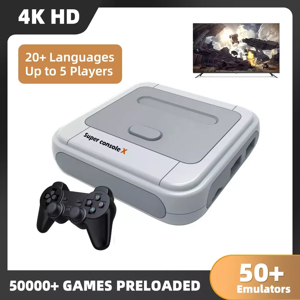 

Super Console X Retro Gaming Console With 50000 Retro Games For PSP PS1 DC MAME Multi-player Arcade Game Console Max To 256G
