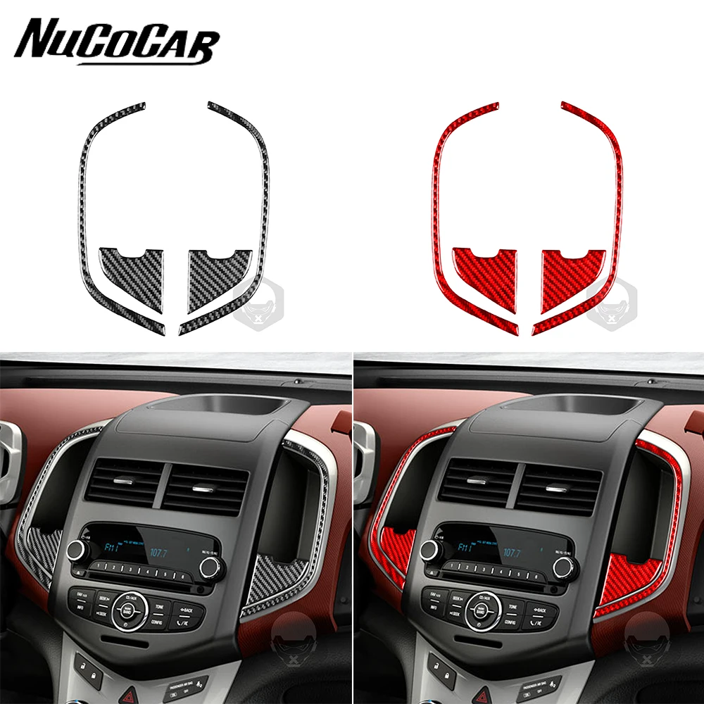 Для Chevrolet Sonic 2012-2016 углеродное волокно Центральная фотообложка аксессуары для