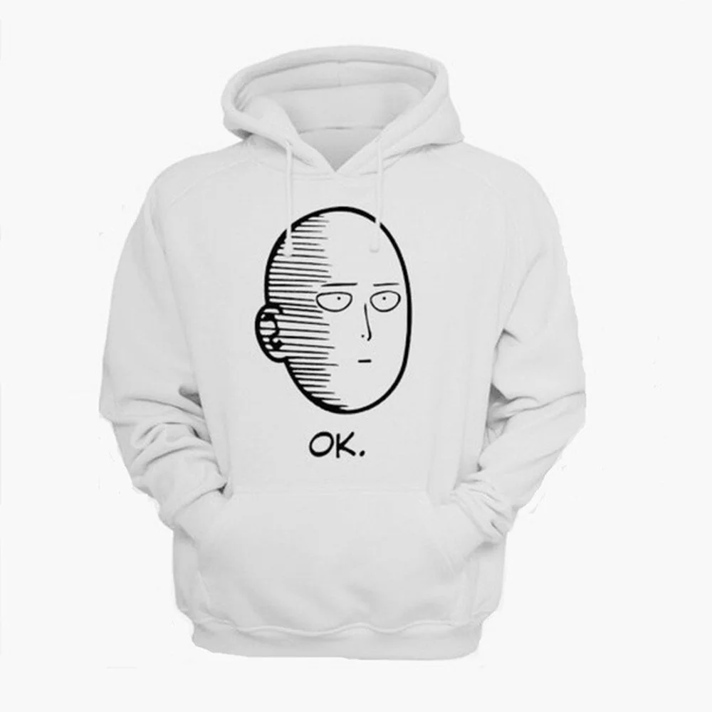Модные японские толстовки с принтом Аниме One Punch Man свитера топы |
