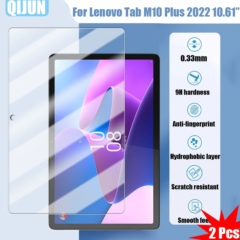

Tablet Tempered glass film For Lenovo Tab M10 Plus 2022 10.61" Explosion proof and Scratch Proof resistant waterpro 2 Pcs TB-125