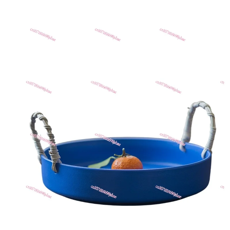 Klein синяя простая пасторальная корзина для хранения хлеба и закусок изысканная