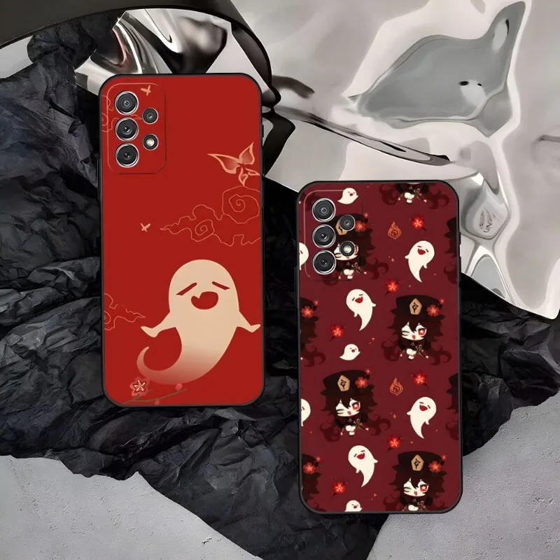 Чехол для телефона Genshin Impact Hu Tao Spirit Ghost Samsung Galaxy S23 S20 S10 S30 S22 S21 S8 S7 S9 Pro Plus Ultra Fe задняя