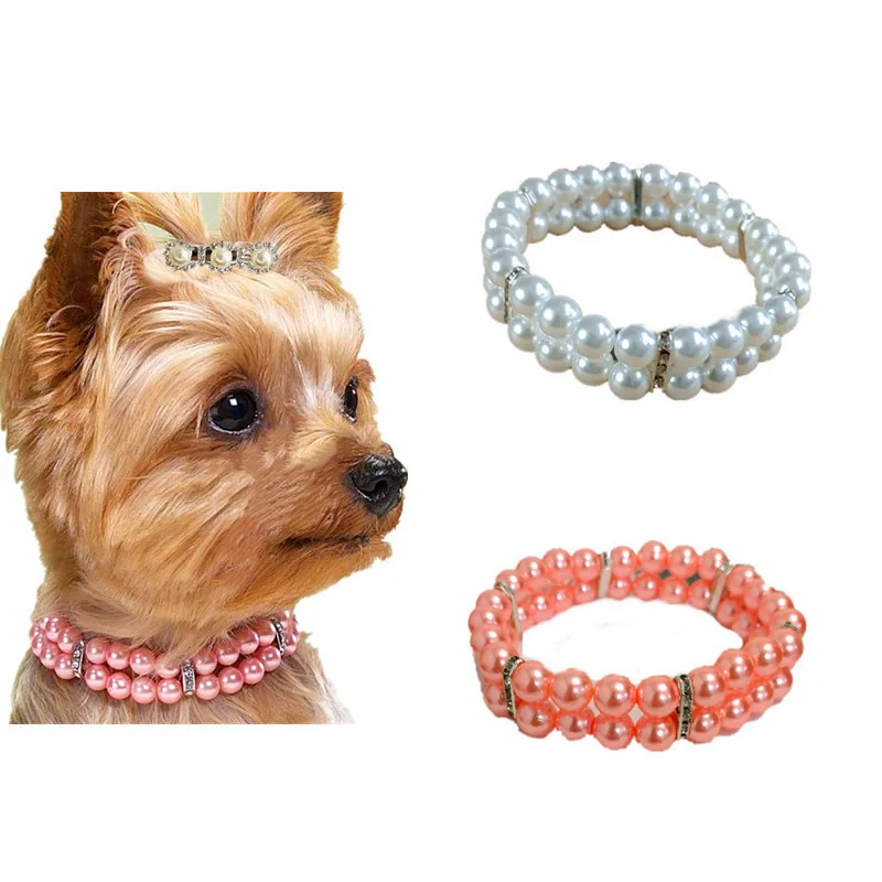 

Модный жемчужный ошейник для собак, регулируемое индивидуальное ожерелье для собак Martingale, товары для домашних животных, кошек, аксессуары д...