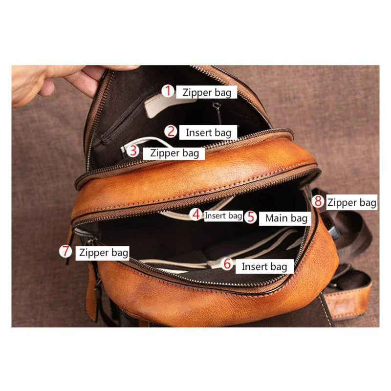 Винтажные рюкзаки из натуральной кожи, новинка 2023, сумки ручной работы с тиснением для женщин, индивидуальный рюкзак в китайском стиле, женс...