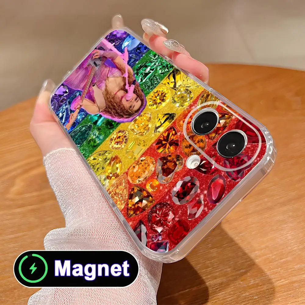 Фото Симпатичный чехол для телефона Shakira для iPhone 18 17 16 15 14 13 12 11 Air Pro Max Plus Mini, мягкий прозрачный чехол из ТПУ с магнитом. №4