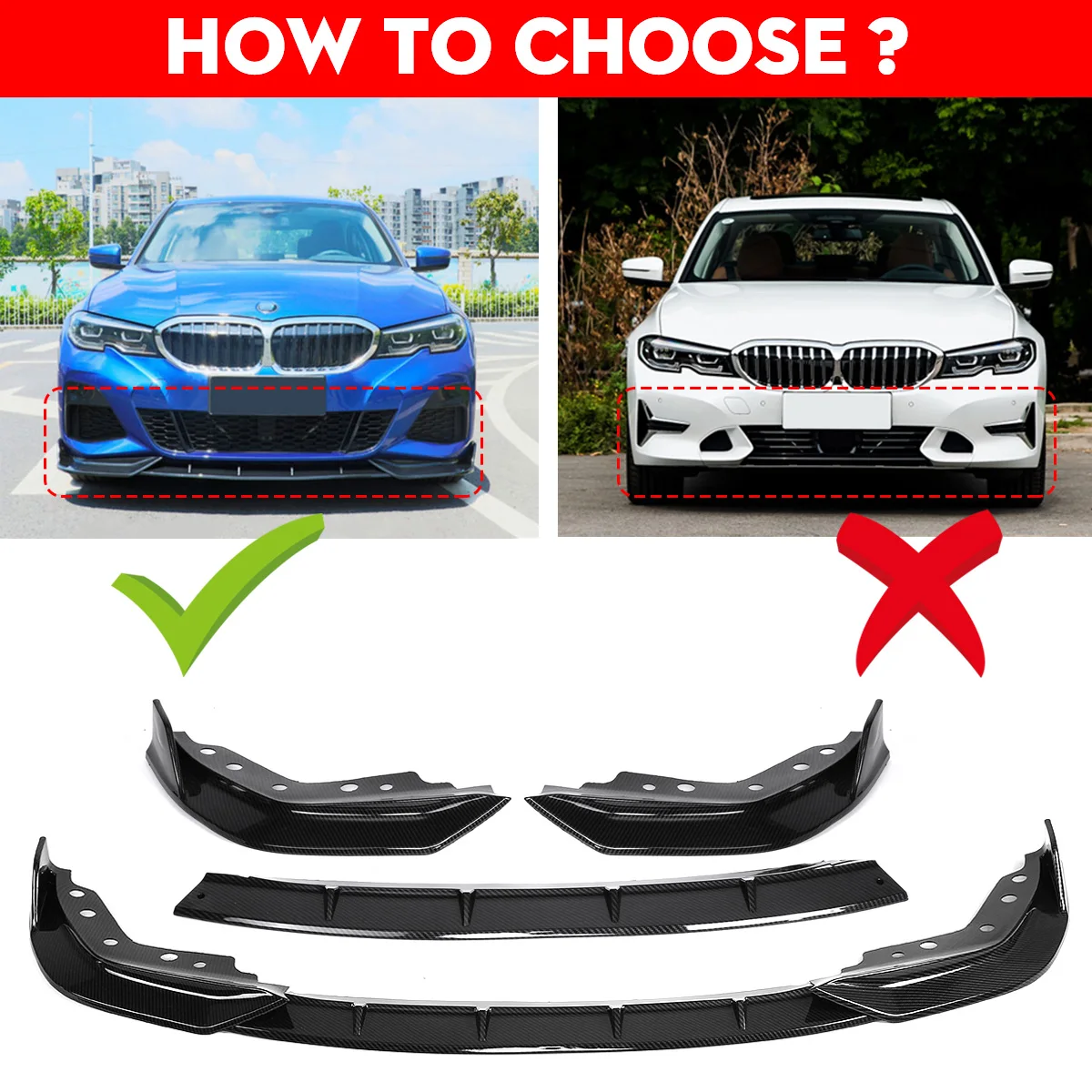 3 шт. передний бампер для BMW серии G20 G28 2019 2020 2021 2022 |