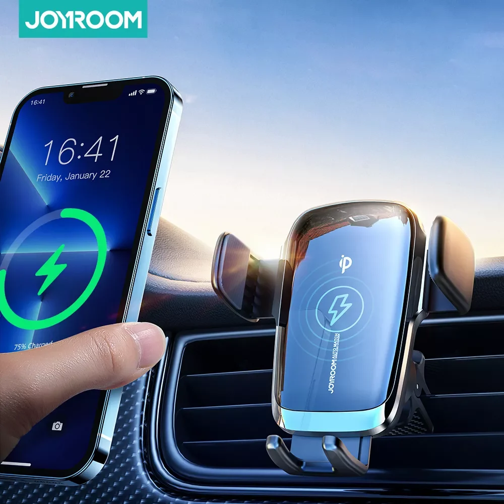 

Joyroom 15W Qi Car Phone Holder Wireless Car Charger Automatic Alignment Car Mount Air Vent Mount Car Charger Universal