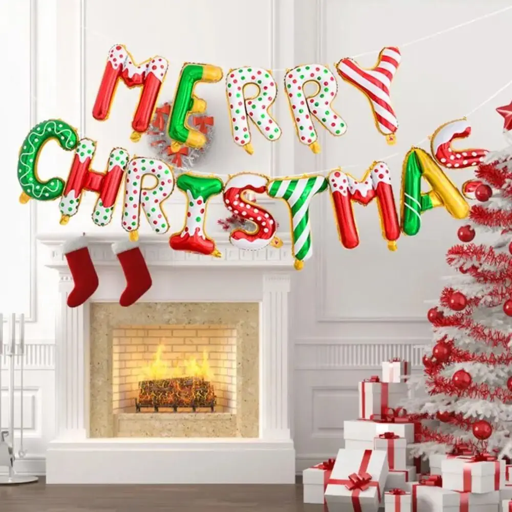 

Christmas Decoration Xams Ornaments For Home Decor New Year Party 16inch Merry Christmas Letter Foil Balloon Banner