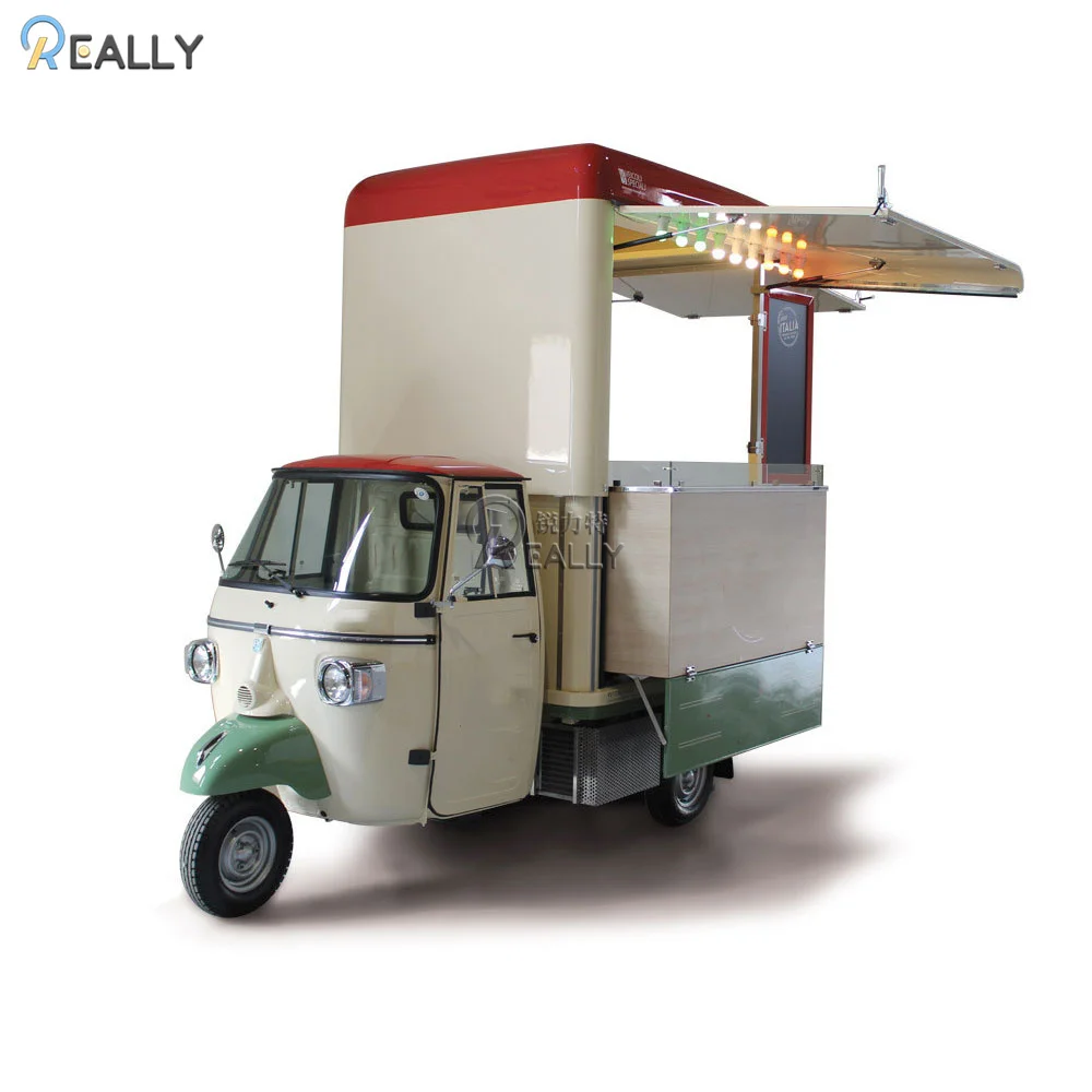 

2022 Customized Food Trailer Piaggio APE Mobile Food Trucks for Sale Europe Outdoor Kitchen Hot Dog Food Cart with CE