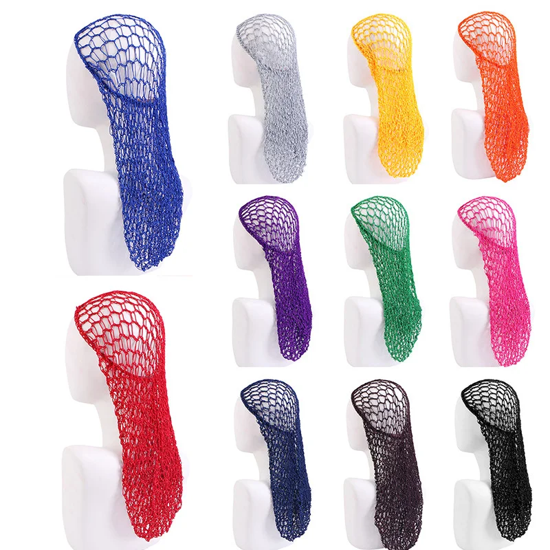 

Crochet Hair Snood Handmade Crocheted Silky Net Hood Head Cover Elastic Edge Long Hair Net Korean Polyester Hair Accessories
