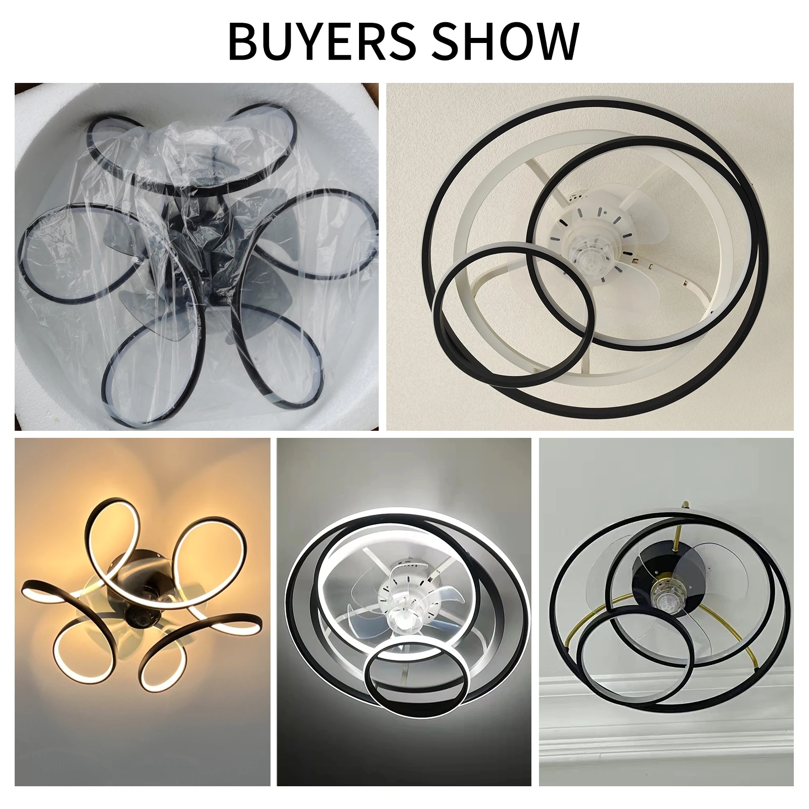 Потолочный светильник с вентилятором современный минималистичный круглый