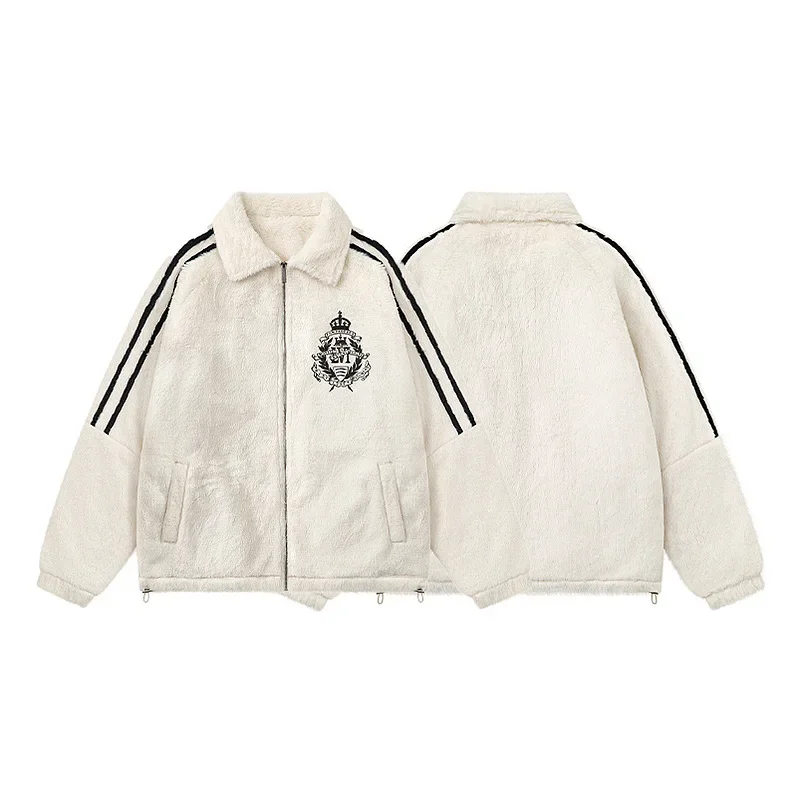 Trendy Original Cotton-Padded Loose Fit Oversize Coat For Men And Women Thickened Winter Woolen Casual Style Parkas