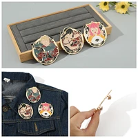 anime spy%c3%97family cartoon brooch pin badge cuteanime characters anya forger twilight yor forger collection toy childrens gift