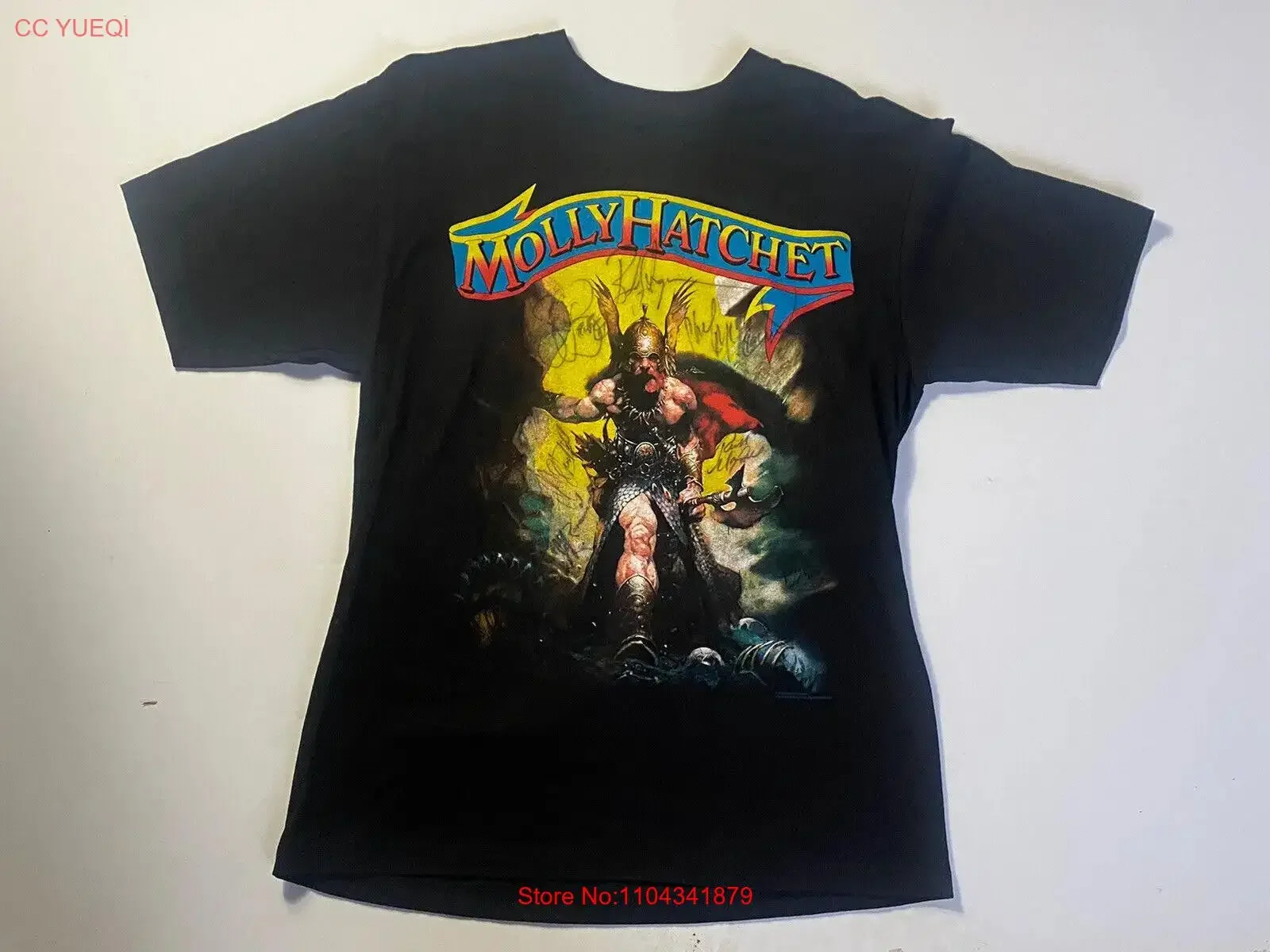 Футболка в стиле рок Molly Hatchet винтажная рубашка с автографом и 2001 ￼ Неношенный