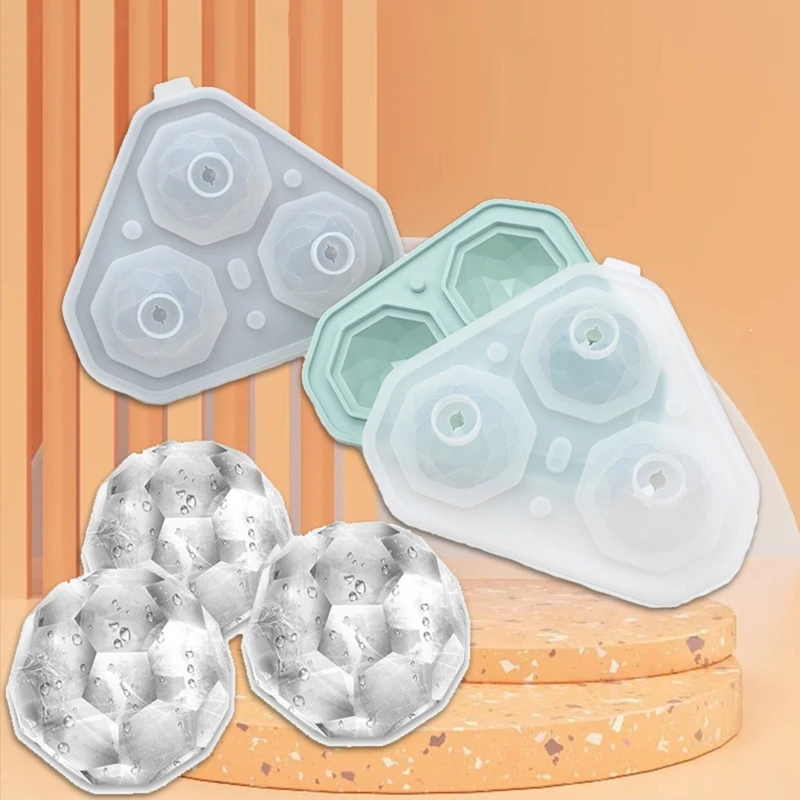 

Формы для ледяных шариков с 3 отверстиями, форма для бриллиантов, Искусственные Силиконовые лотки для кубиков льда, формы для коктейлей, вис...