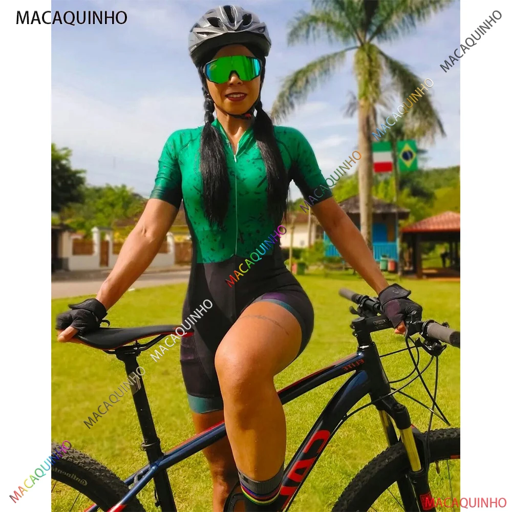 Green Women's Cycling Suit Jumpsuit Free Shipping Macaquinho Ciclismo Bike Store Promotion Triathlon Set |