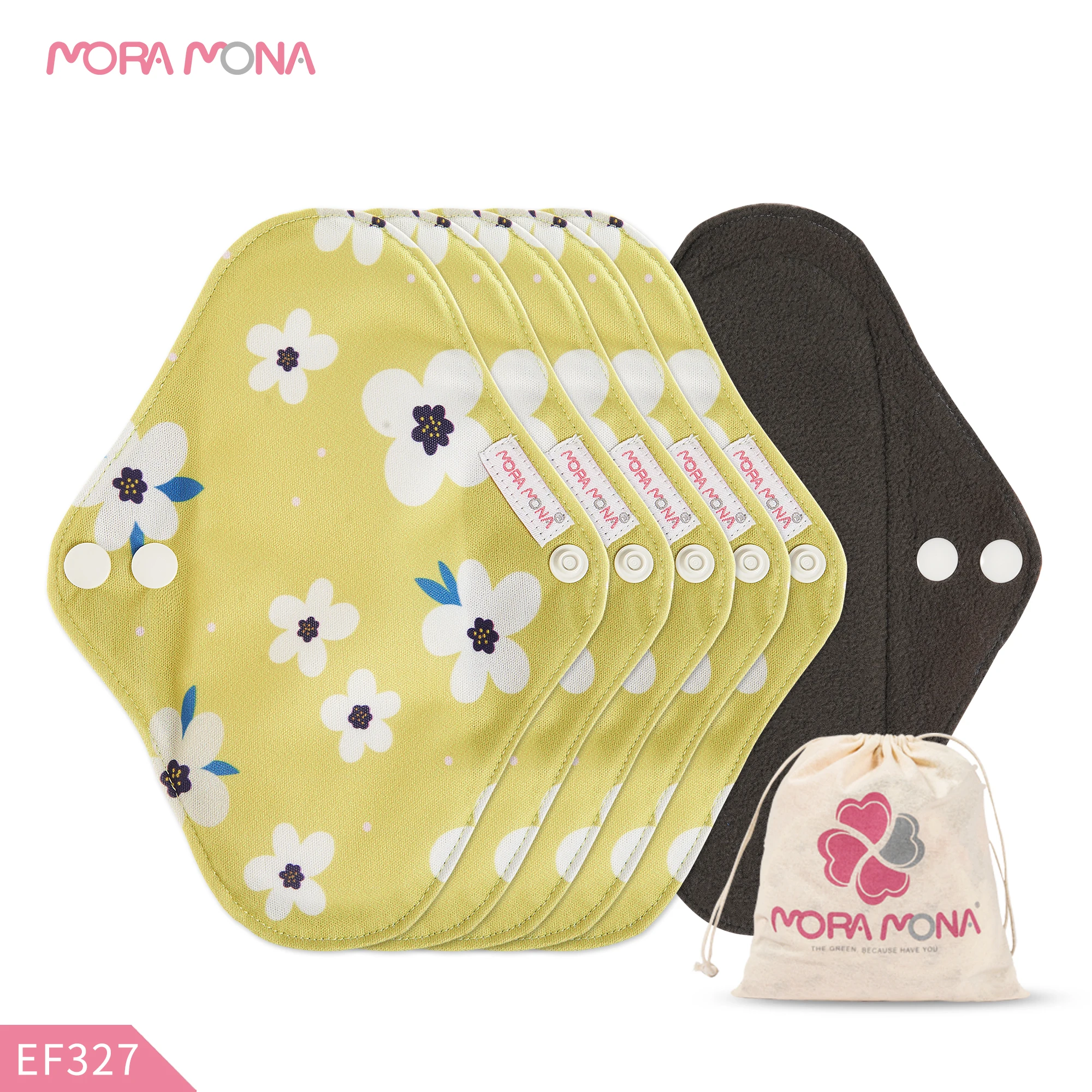 Женская менструальная Подушка Mora Mona S, стирающаяся менструальная подушка, мягкое полотенце, менструальная подушка для ночного использования с сумкой