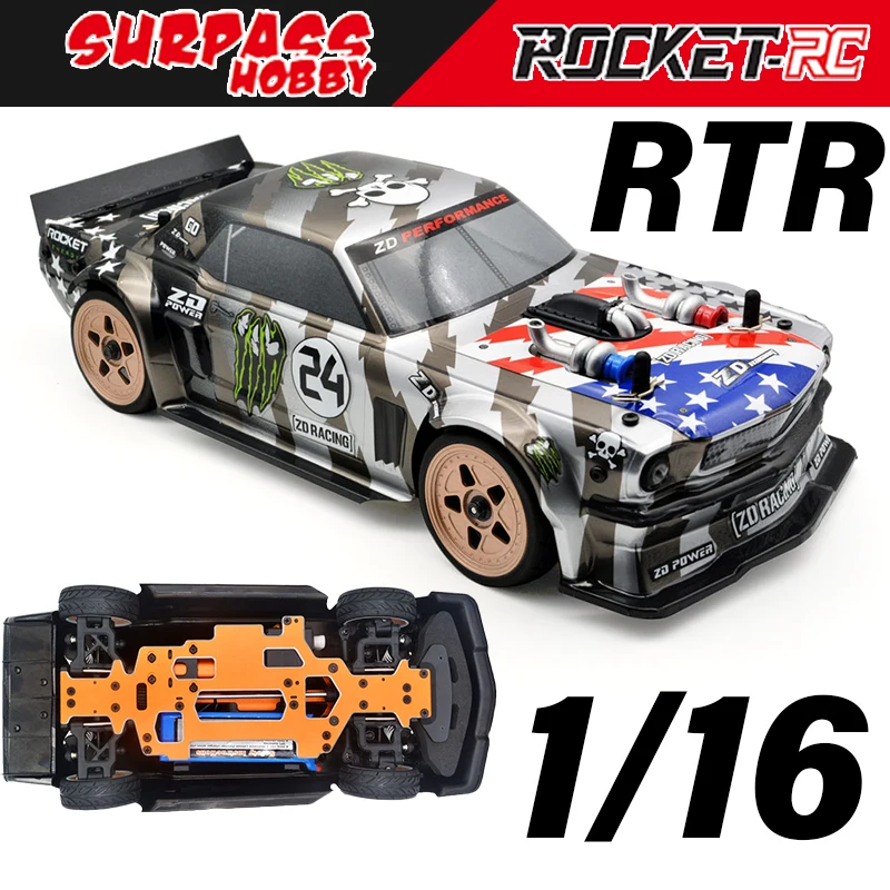 

Surpass Hobby ZD Racing EX-16 1/16 RC Car 2435 Waterproof Brushless Motor 4WD Remote Control Vehicles RTR Model for Ford Mustang