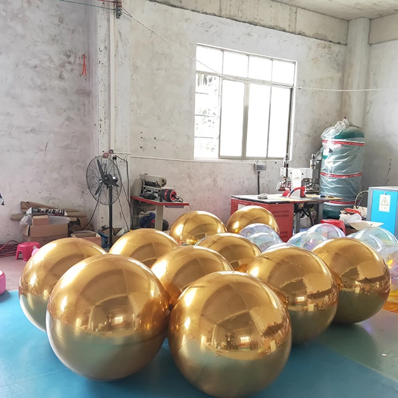 

Mirror Ball Sphere Inflatable Gold Reflective Air Sealed PVC Balloons