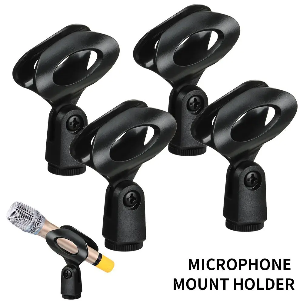 

1/4 Pack Universal Microphone Clip for Shure Mic Mount Holder Handheld Wireless/Wire Mic Rotatable Durable Stand Clip