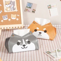 tissue box cover for disposable paper facial tissues rectangular pu leather tissue box holder for bathroom storage