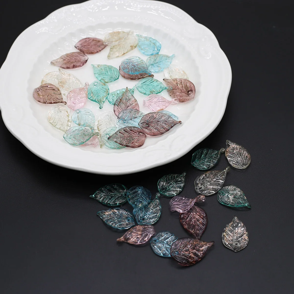 

Dream Charm Multicolor Jinsha Colored Glaze Leaf Pendant13x3mmFor Women Gift DIY Necklace Bracelet Jewelry Making