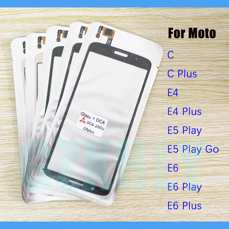 10 шт./лот переднее Сенсорное стекло + OCA LCD Внешний объектив для Motorola Moto E6 E5 E4 Plus Play Go
