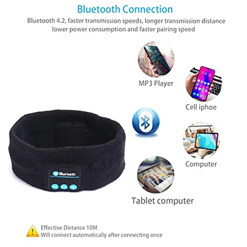 

Wireless Bluetooth Music Headband Women/Men Cotton Sweat Sweatband Headband Yoga Gym Stretch Head Band For Sport elasticity
