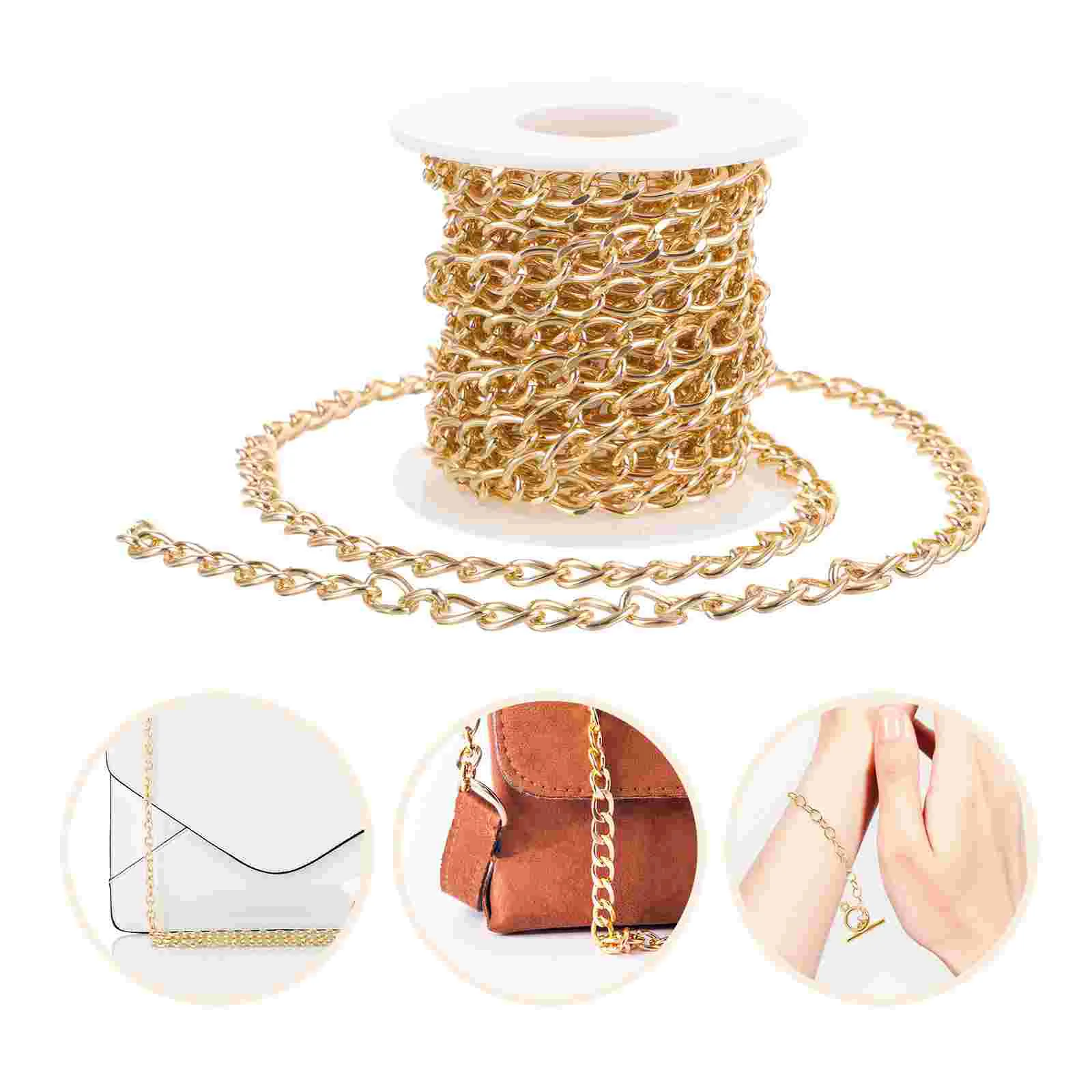 1 Roll of Necklace Chain Jewelry Making Link Chain DIY Necklace Bag Craft Metal Chain