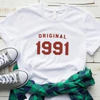 Оригинальная футболка 31st на день рождения 1991, женские повседневные футболки с графическим рисунком, Женские топы с коротким рукавом, Прямая поставка