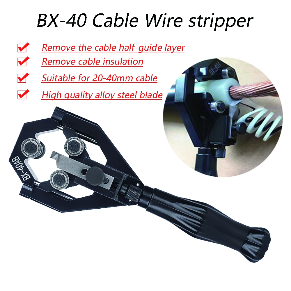 BX-40 Electrician Wire Stripper Plier 20-40mm High Voltage Cable End Semiconductor And Insulation Stripping Pliers