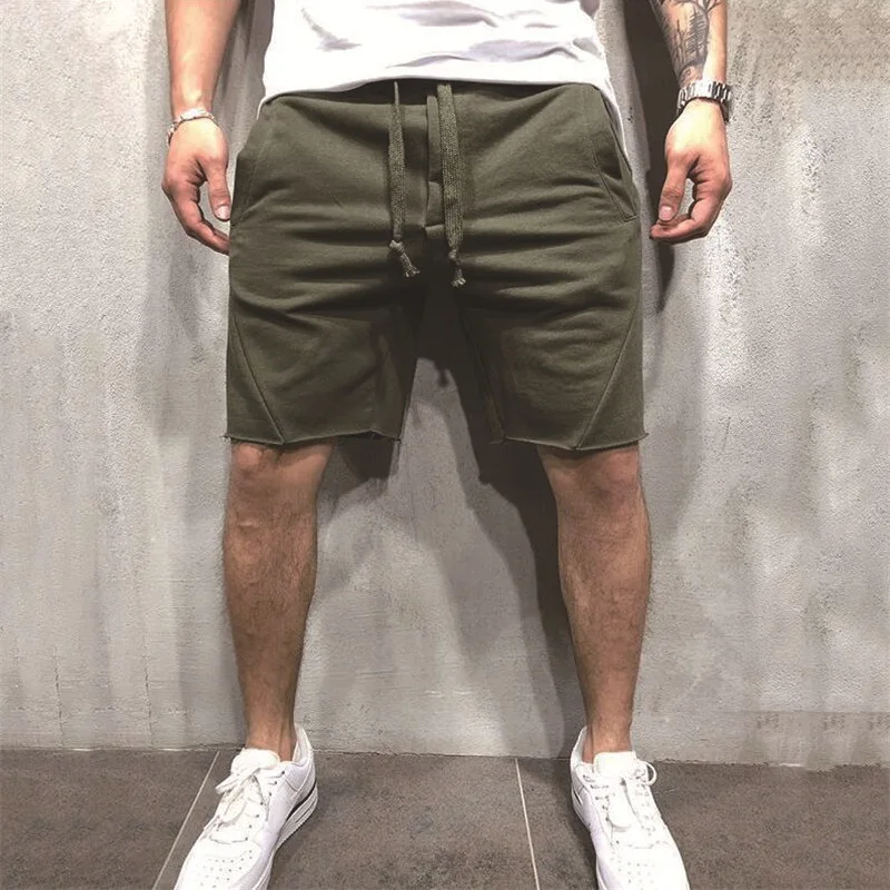 

Men Shorts 2023 Summer New Solid Color Wild Ripped Style Relaxed Breeches Bermuda Casual Gyms Jogger Workout Pants Social Short