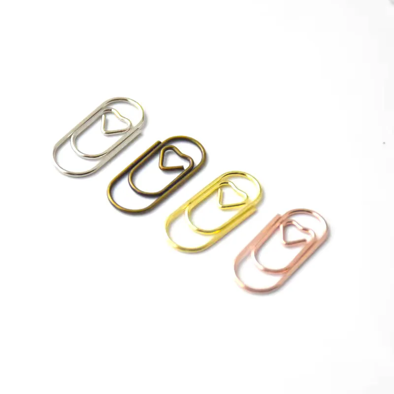 

Металлические скрепки с сердечками и макаронами, золотые и розовые