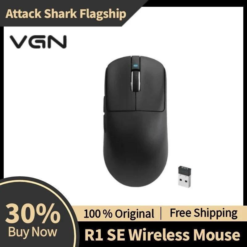 Фото Беспроводная легкая игровая мышь VXE Dragonfly R1PRO R1 Pro MAX 1000 Гц с сенсором PAW3395, 26000 DPI; Проводная игровая мышь R1SE R1 №2