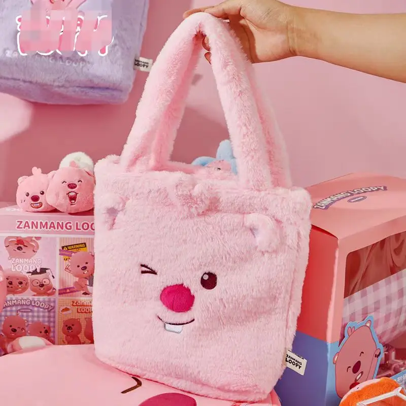 2024 Новая рубиновая плюшевая сумка-тоут милая мягкая сумка через плечо Beaver Commuter Tote