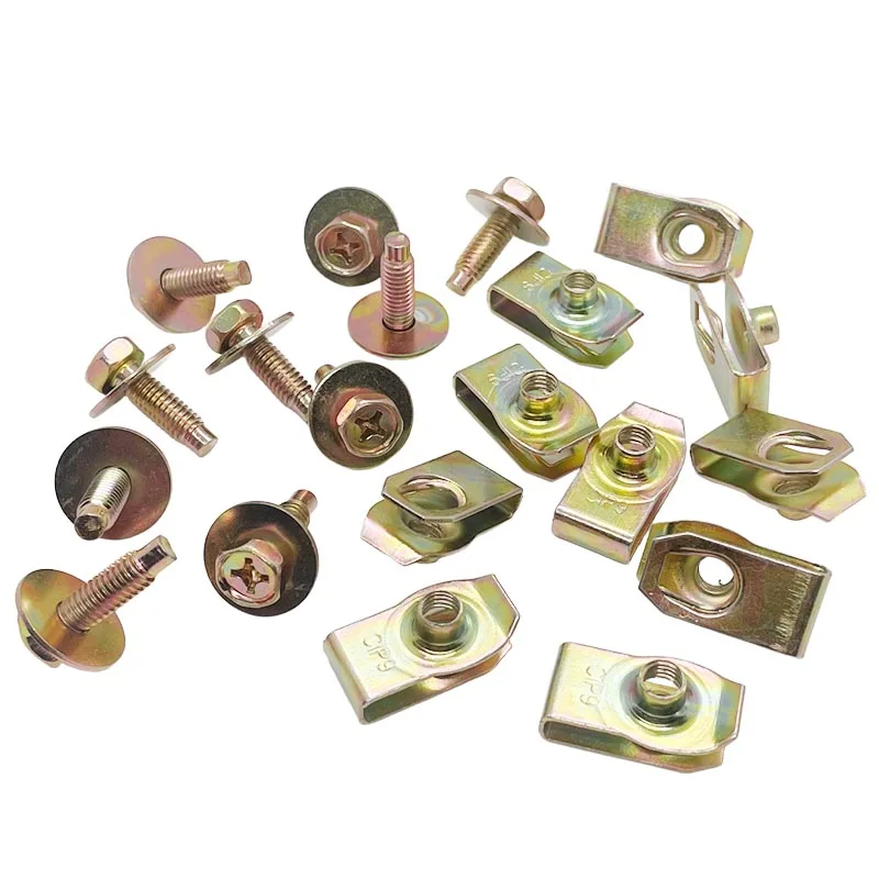 Саморезы Крепежные детали Болты кузова автомобиля U-образный зажим M6 Крышка двигателя Брызговик Бампер Вкладыш крыла Крепеж Заклепка Винт