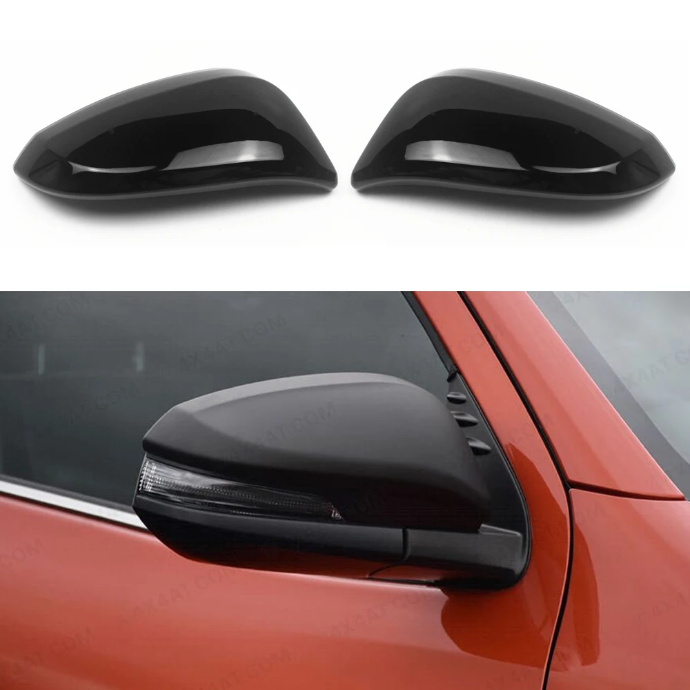 

Gloss Black Car Styling Sticker Accessories Rearview Mirror Cover Trim For Toyota Hilux 2015 2016 2017 2018 2019 2020 2021 2022