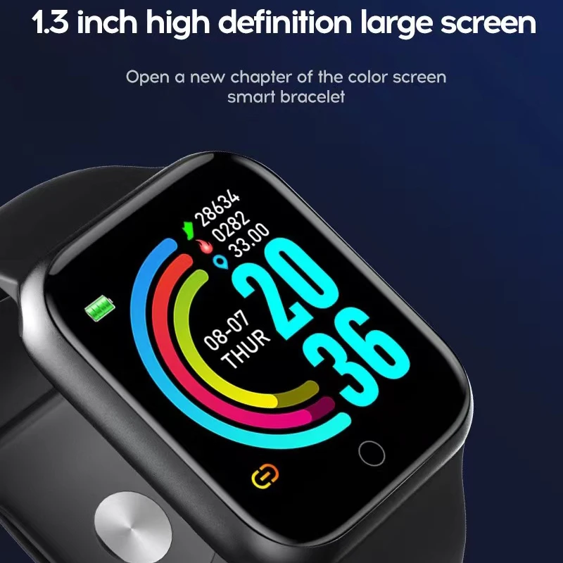 Смарт-часы Y68 для женщин с Bluetooth-сенсорным экраном и фитнес-трекером