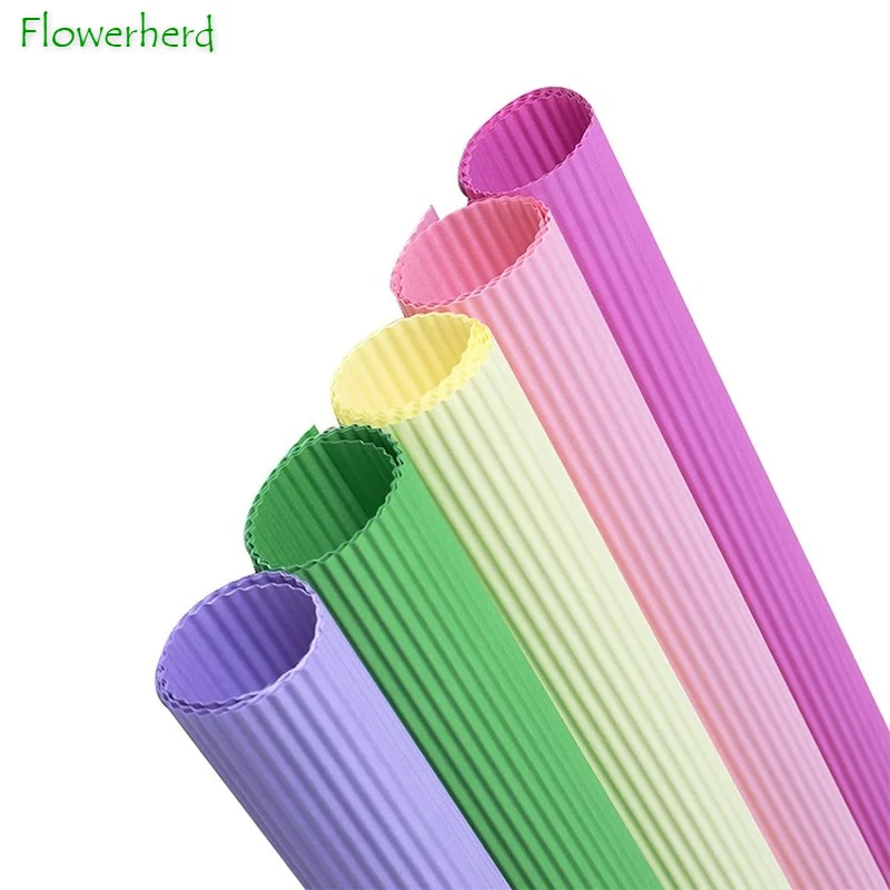 

20pcs/lot 70x50cm Flower Bouquet Wrapping Paper Flower Shop Monochrome Wrapping Paper DIY Handmade Solid Color Corrugated Paper