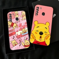 disney winnie the pooh phone case for samsung galaxy s20 s20fe s20 ulitra s21 s21fe s21 plus s21 ultra coque back black carcasa