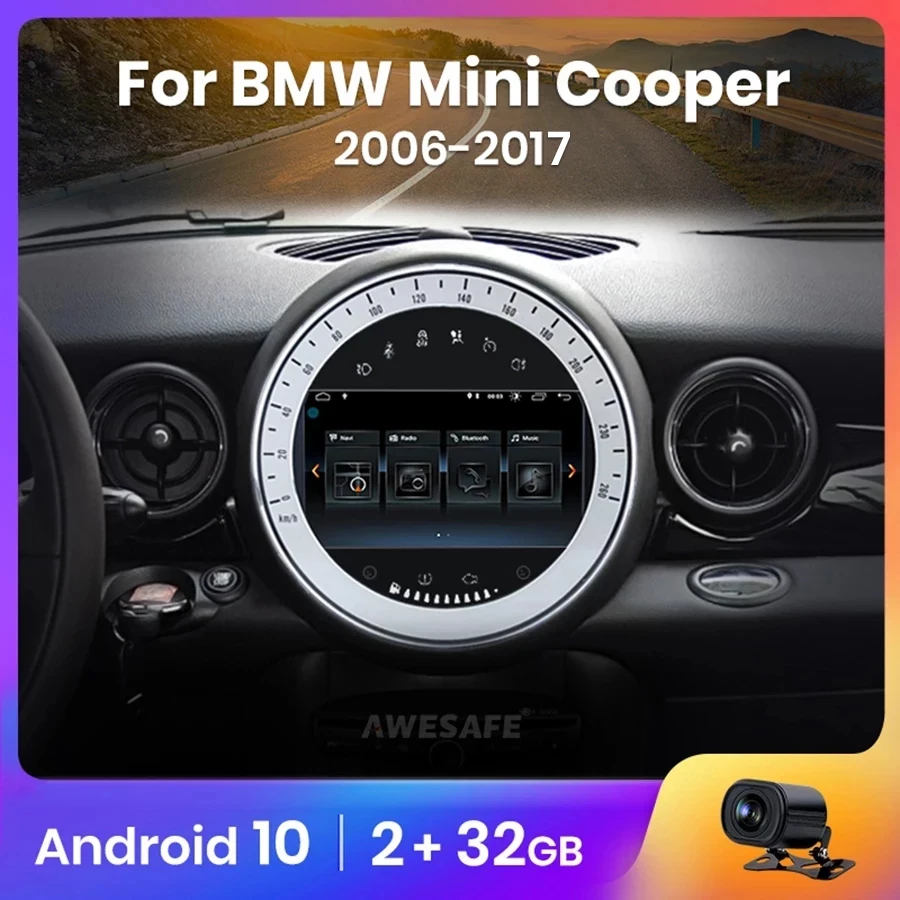Автомагнитола AWESAFE мультимедийный плеер на Android 10 0 с 7 &quotэкраном GPS радио для BMW Mini